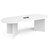 Arrow head leg radial end boardroom table 2400mm x 1000mm in white with central