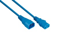 kabelmeister® Kaltgeräteverlängerung Kaltgeräte-Stecker C14 an Kaltgeräte-Buchse C13, blau, 0,75mm²,
