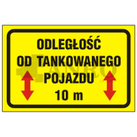 Odległość od tankowanego pojazdu 10m