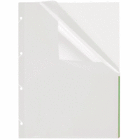 Prospekthüllen A4 PP 4-fach gelocht mit Indexstreifen VE=50 Stück transparent/grün