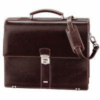 Aktentasche Monaco 38x31x16cm Leder dunkelbraun