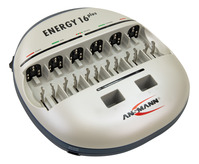 ANSMANN Energy 16 Plus Akku Ladegerät - für AAA, AA, C, D, 9V E-Block & USB
