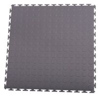 Hard 7mm thick studded floor tiles for industrial use, light grey