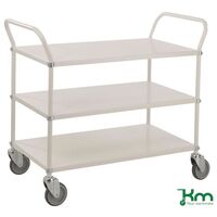 Kongamek extra-wide reversible steel tray or shelf trolleys