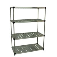 Perforated stainless steel shelving