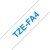 Brother TZeFA4 Ruban Textile COMPATIBLE de Etiquetas - Texte bleu sur fond blanc - Largeur 18mm x 3 mètres