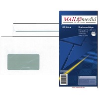 Briefumschlag DIN lang, 110 x 220 mm, selbstklebend, weiß, 75 g/m², mit Fenster, 100 St.