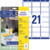 Adress-Etiketten, Home Office, Kleinpackung, A4 mit ultragrip, 63,5 x 38,1 mm, 10 Bogen/210 Etiketten, weiß