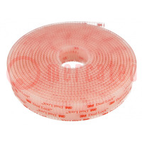 Tape: hook and loop; W: 25mm; L: 5m; Thk: 5700um; acrylic; -29÷93°C