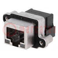 Socket; RJ45; with LED; UL94V-0; IP67; for panel mounting; THT