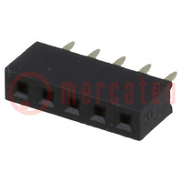 Connector: pin strips; socket; female; PIN: 5; straight; 2mm; THT