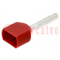 Tip: bootlace ferrule; insulated,double; copper; 1.5mm2; 12mm