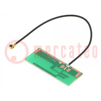 Antenna; WiFi; 2dBi; linear; for ribbon cable; 50Ω; 36x14x1mm