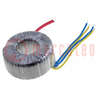 Transformer: toroidal; 300VA; 230VAC; 17V; 17V; 8.82A; 8.82A; H: 58mm