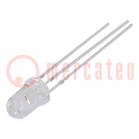 LED; 5mm; piros/kék; 30°; Front: domború; 1,8÷2,6/2,9÷3,6V; kerek