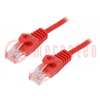 Patch cord; U/UTP; 5e; Line; CCA; PVC; rot; 1,5m; 26AWG