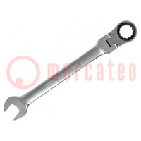 Wrench; combination spanner,with ratchet,with joint; 14mm