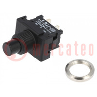 Switch: push-button; Pos: 2; SPST; 6A/250VAC; ON-OFF; IP40; round