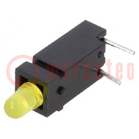 LED; dans un boîtier; jaune; 2,8mm; Nb.de diodes: 1; 20mA; 60°