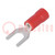 Tip: fork; M4; Ø: 4.3mm; 0.5÷1mm2; crimped; for cable; insulated; red