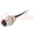 Conector: M8; hembra; PIN: 4; tomacorriente; 3A; IP67; 30V; 100mm