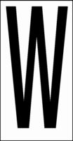 Buchstaben - W, Weiß, 57 x 22 mm, Baumwoll-Vinylgewebe, Selbstklebend, B-500