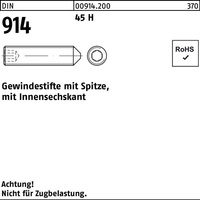 Gewindestift DIN 914 Spitze/Innen-6kt M2