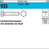 Sechskantschraube DIN 933 VG M4x 12 A 4