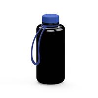 Artikelbild Drink bottle "Refresh" clear-transparent incl. strap, 1.0 l, black/blue