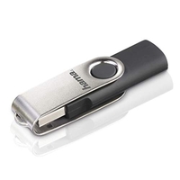CLÉ USB 2.0 "ROTATE", 8 GB, 10 MB/S, NOIR/ARGENTÉ HAMA 00090891