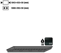 asecos Einlegewanne für Fachboden (Volumen: 18,00 Liter) für Modell(e): Q90, S90, C mit Breite 1100 mm
