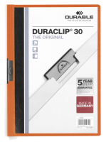Durable DURACLIP 30 A4 archivador Naranja, Blanco PVC
