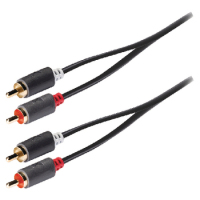 König 2 x RCA male/2 x RCA male, 5 m audio cable Anthracite