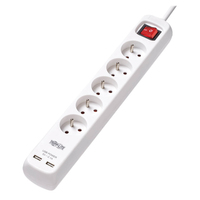 Tripp Lite PS5F3USB base múltiple 3 m 5 salidas AC Interior Blanco