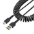 StarTech.com 50cm USB A naar C Laadkabel, Zwart, Robuuste Fast Charge & Sync Spiraalkabel, Hoogwaardige USB 2.0 A naar USB Type-C Snellaadkabel, Duurzame Aramidevezels, M/M