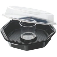Octaview Salatbox in schwarz mit transparentem Deckel, 240 Stück, inklusive