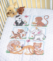 Stamped Cross Stitch Kit: Quilt: Animal Babes