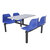 Standard Canteen Furniture - 4 Seater - Wall Adjacent - Red (15 working days)