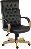 Warwick Noir Bonded Leather Faced Executive Office Chair Black - 6928 -