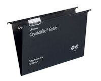 Rexel Crystalfile Extra (Foolscap) Polypropylene V Base Suspension File 15mm Black (Pack 25)