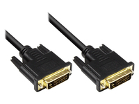 Anschlusskabel DVI-D 24+1 Stecker an Stecker, vergoldete Kontakte, schwarz, 7,5m, Good Connections®