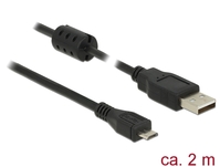 USB Kabel 2.0 Typ-A Stecker an USB 2.0 Micro-B Stecker, schwarz, 2,0m, Delock® [84903]