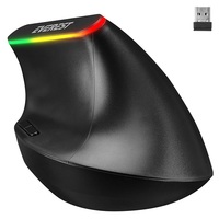 Everest Vezeték nélküli Egér - SMW-618 Ergonomic Vertical (1600 DPI, 6 gomb, optikai, fekete, RGB LED)