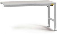 Manuflex LU6008.9006 ESD ESD munkaasztal UNIVERSAL szabványos kiterjesztő asztal melamin tetejével, Szélesség magasság = 1000 x 600 x 763-873 mm Alumínium ezüst