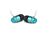 Earphones ICE Collection With Clear Crystals Turquoise