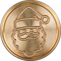 Siegelplatte aus Messing, ø24mm - Weihnachtsmann