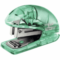 Miniheftgerät Colour'Ice F4 10 Blatt Blister transparent grün