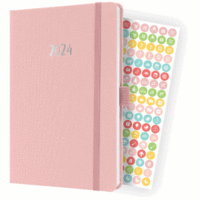 Wochenkalender Jolie 2024 ca. A5 1 Woche/2 Seiten Hardcover soft pink