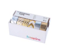 SET 6 CINTA WASHI TAPE INNSPIRO SERIE METAL STDO