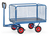 fetra® Handpritschenwagen, Ladefläche 1200 x 800 mm, 4 Drahtgitterwände 600 mm, Vollgummiräder, Tragkraft 700 kg